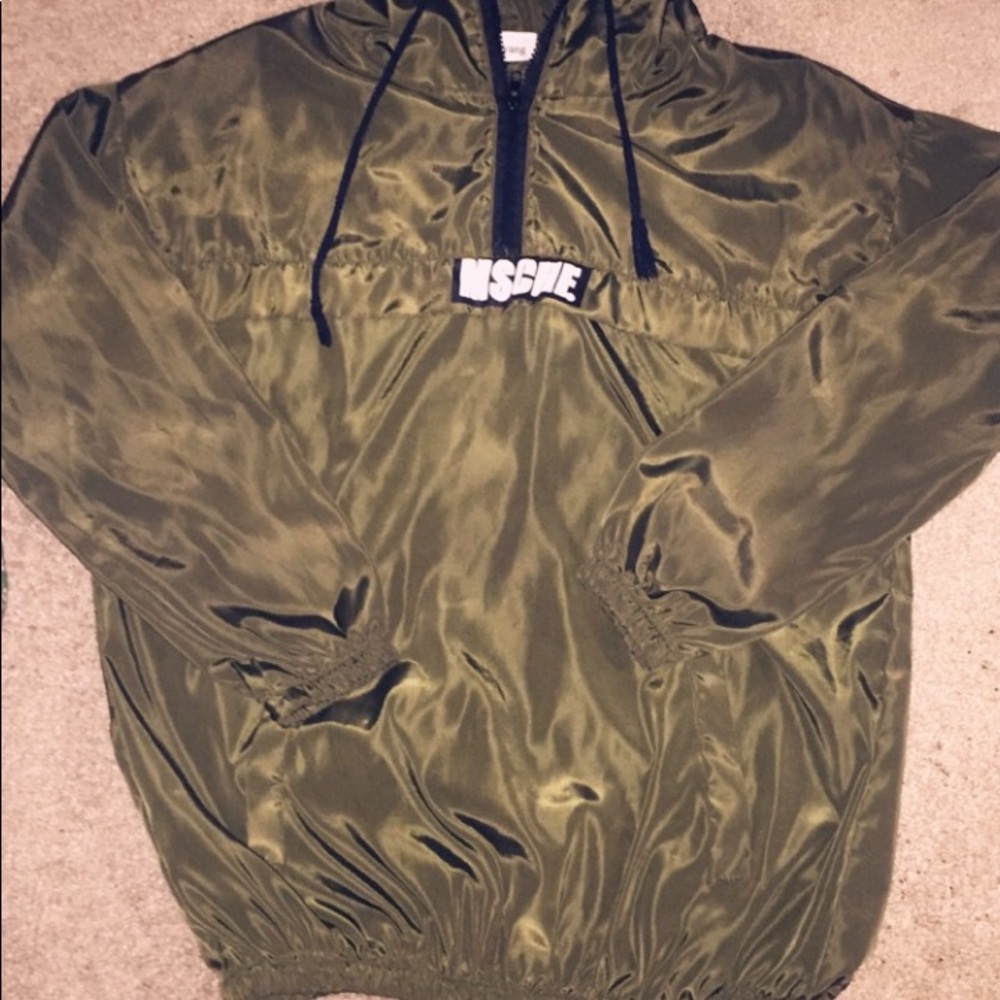 Dark green windbreaker